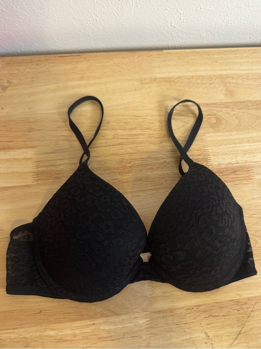 Victorias Secret Black Cheetah Wear Everywhere Push Up Bra